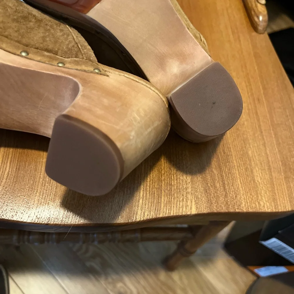 UGG Women's Tan Suede Mules - Picture 7 of 11